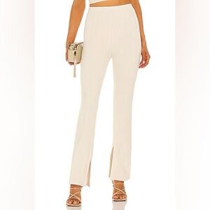 🤍 NBD x REVOLVE Ribbed High-Waisted Flare Debby Pants with Side Slits Size L